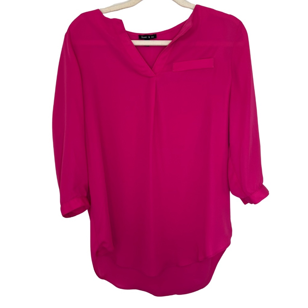 Vibrant Pink High-Low Blouse – Sami & Jo, Size Small